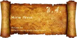 Wurm Anna névjegykártya